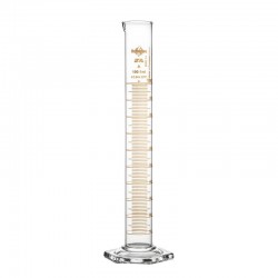 EPROUVETTE 100ML CL"A" F/HAUTE GRADUEE AMBREE + CA x 2