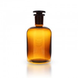 FLACON 500ML VERRE AMBRE COL ETROIT BOUCHON RODE 24/29 STEILBRUST