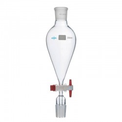 AMPOULE A DECANTER CONIQUE 50ML 19/26 ROBINET PTFE 