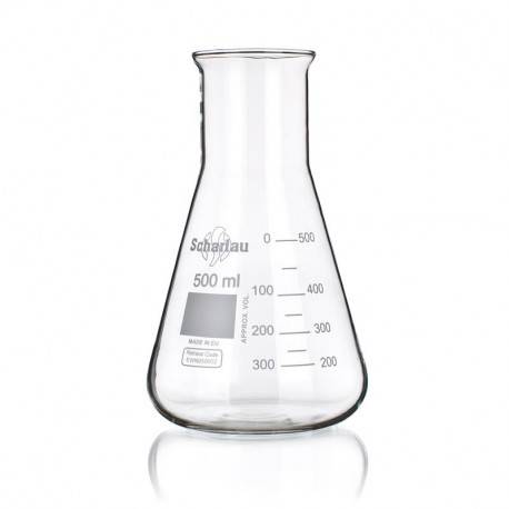FIOLE ERLENMEYER 25ML COL LARGE VERRE BORO x 10