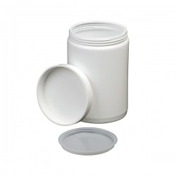 FLACON 125ML HDPE COL LARGE OPAQUE AVEC BOUCHON ET OBTURATEUR x 10