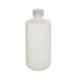 FLACON ROND 1000ML HDPE COL ETROIT BOUCHON PP x 6 UNITES