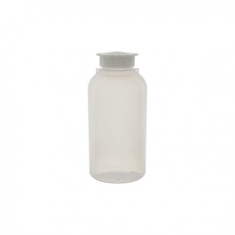 FLACON ROND 500ML PE COL LARGE (bouché PP & obturateur) x 10