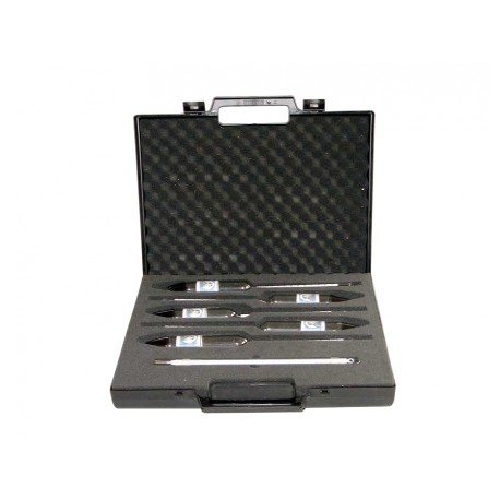 KIT 5 ALCOOMETRES 1 THERMOMETRE CONTROLES 0-100 GRAD 0.1% VOL L320MM