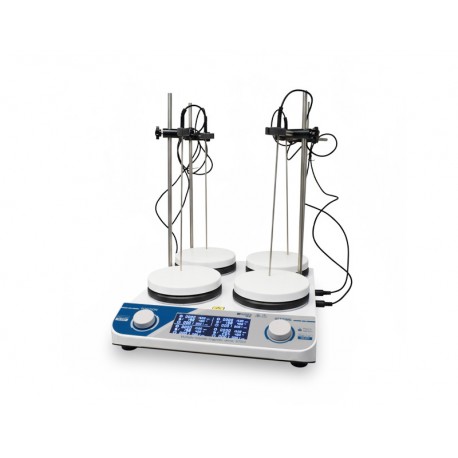 AGITATEUR MAGNETIQUE CHAUFFANT MULIPLAQUES 4x2L CERAMIQUE/INOX