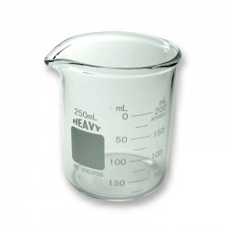 BECHER 250ML F/BASSE VERRE BORO EPAIS GRADUE x 10